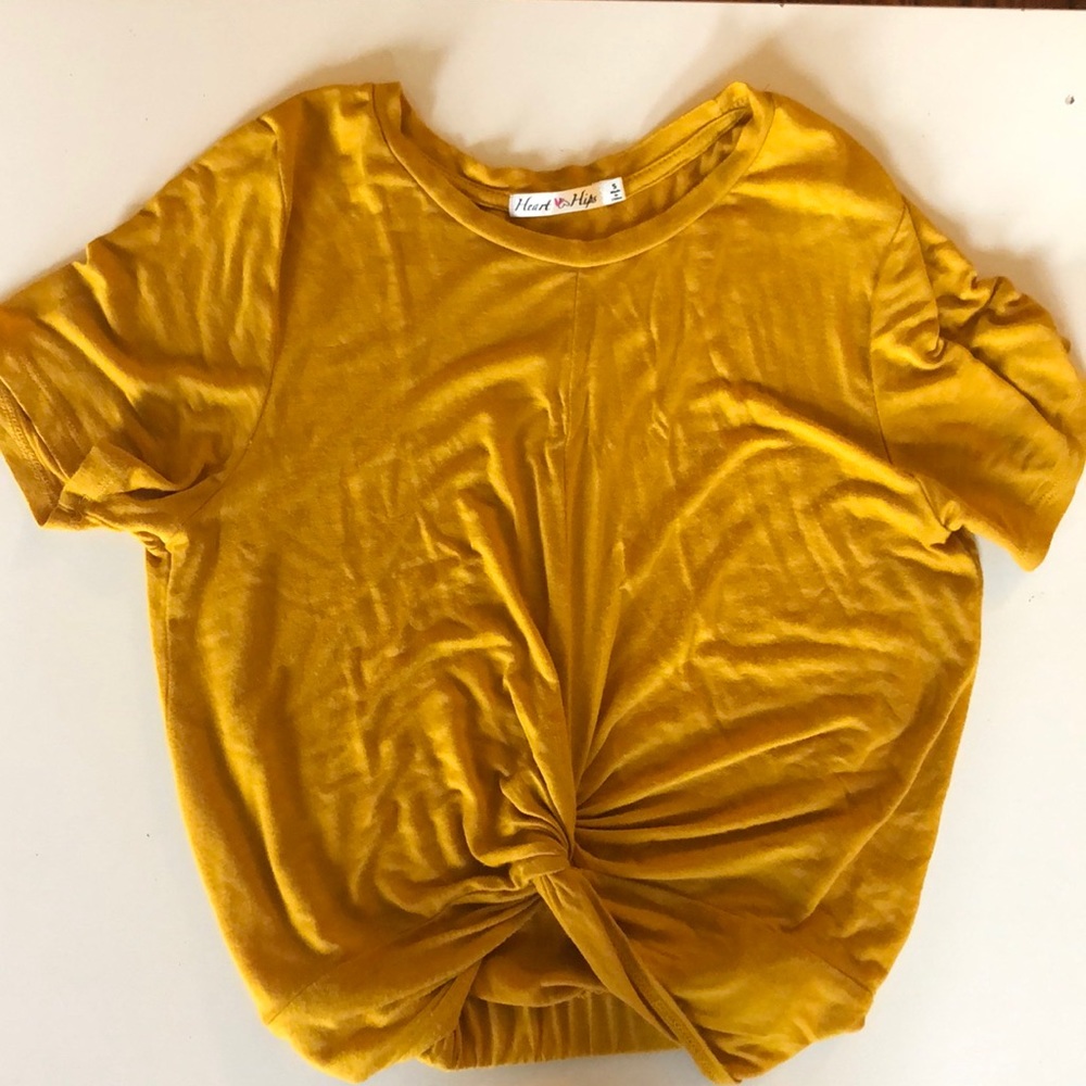 Mustard crop shirt